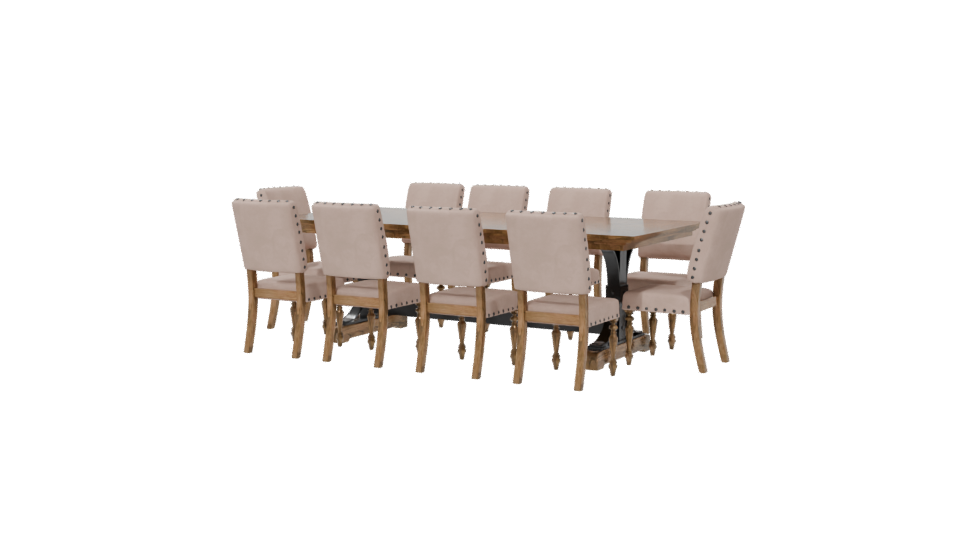 Elegant Dining Table with Chairs 3D - Professional 3D Model Render 6