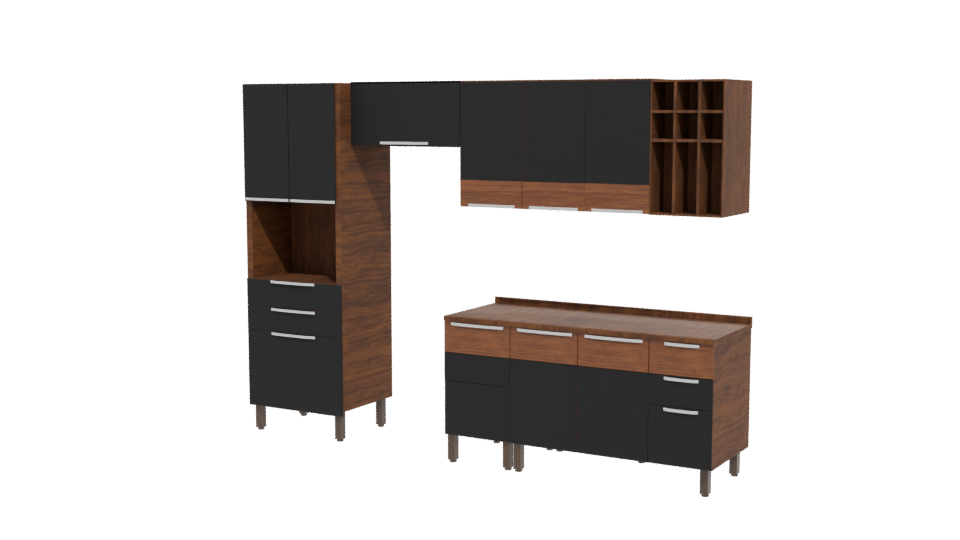 Modern Kitchen Cabinet Set 3D - Professional 3D Model Render 12
