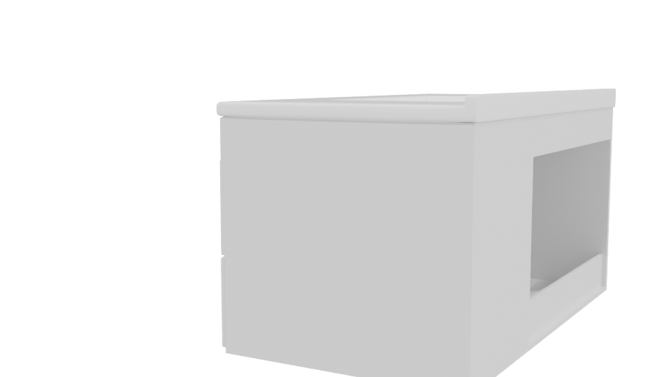 Minimalist White Bathroom Vanity 3D - Professional 3D Model Render 3