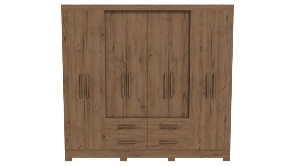 Contemporary Wooden Storage Cabinet 3D - Professional 3D Model Render 11