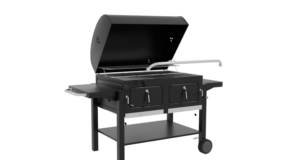 Stylish Outdoor Charcoal Grill 3D Model - Professional 3D Model Render 10