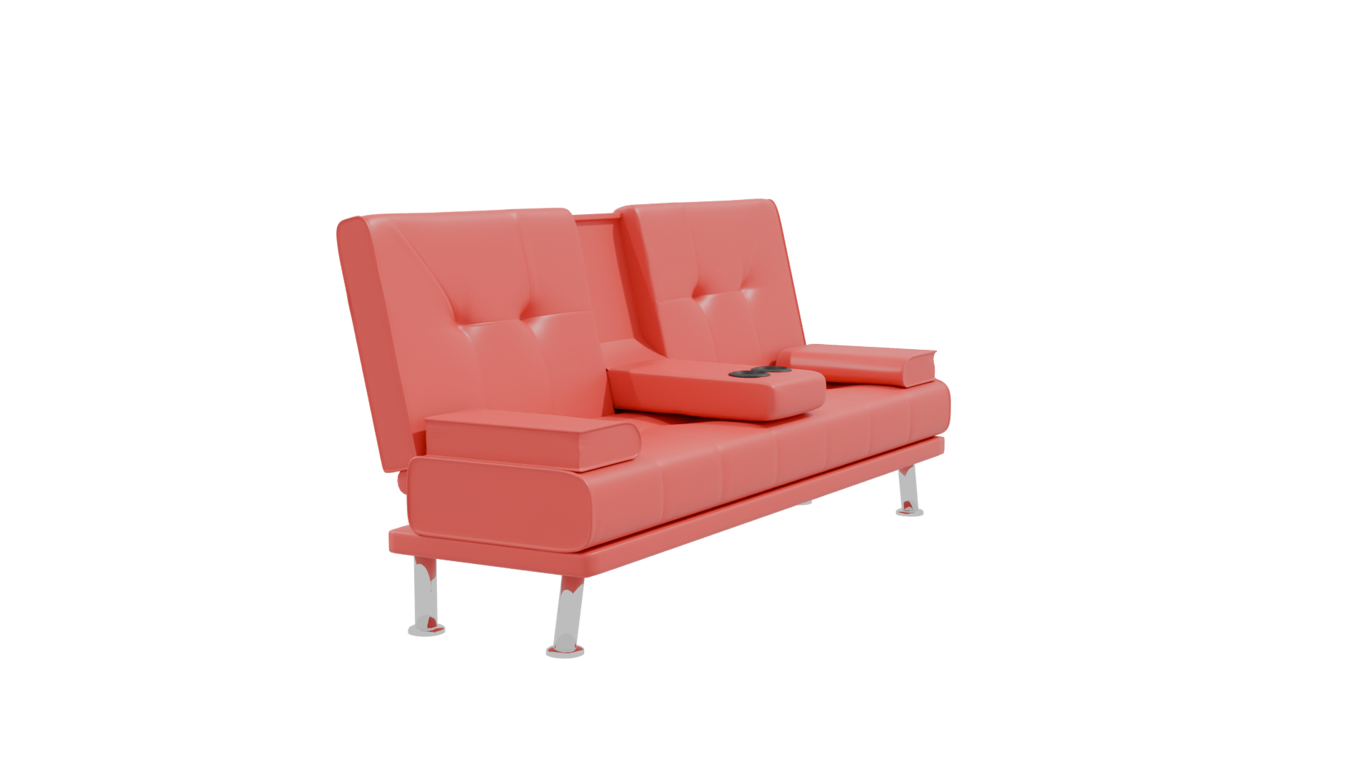 Stylish Sofa with Cup Holders - Professional 3D Model Render 9