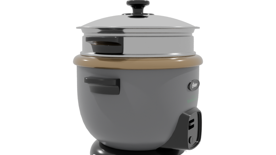 Ceramic Electric Rice Cooker 3D Model - Professional 3D Model Render 9