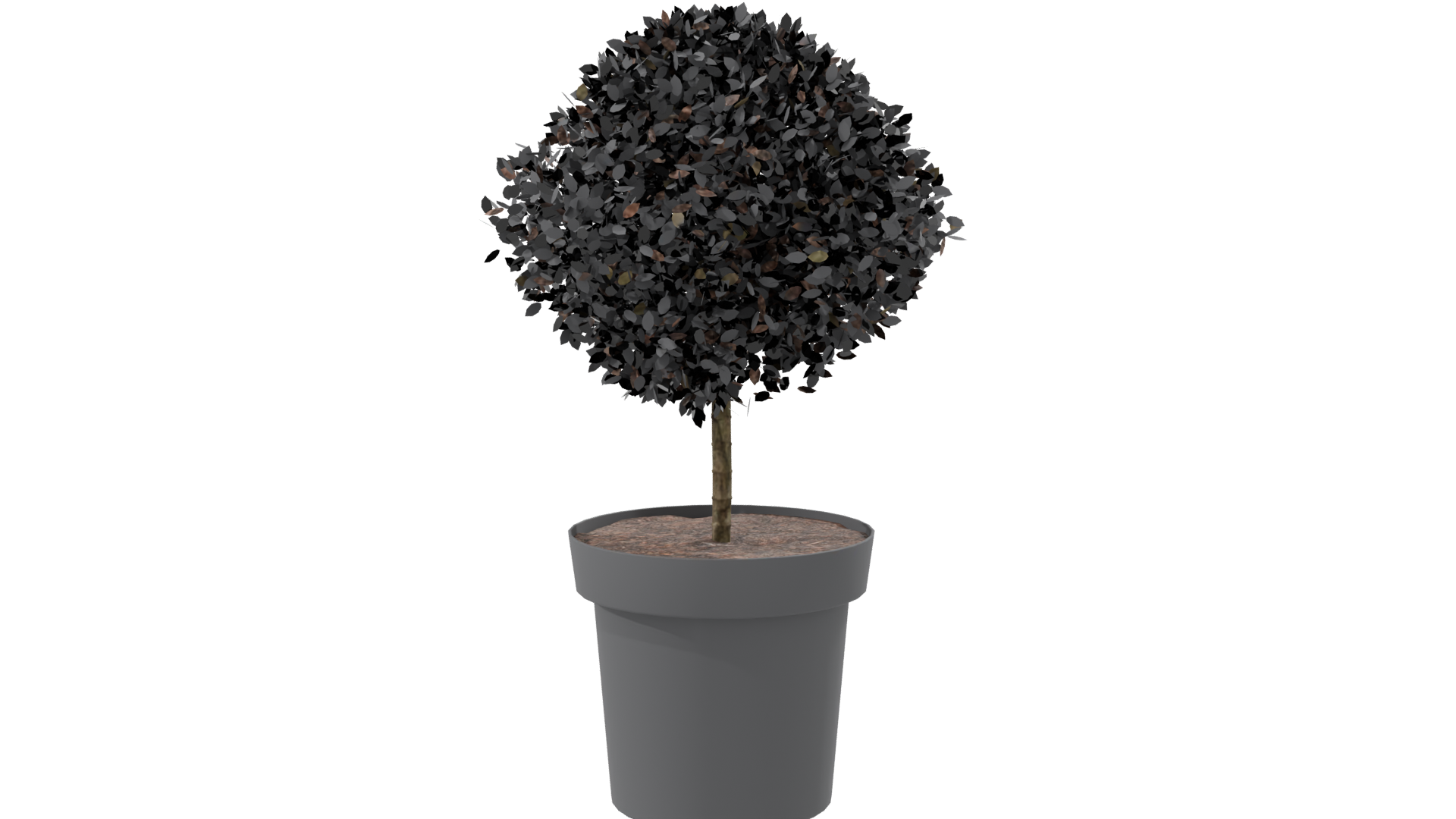 Stylized Potted Topiary Plant - Professional 3D Model Render 8