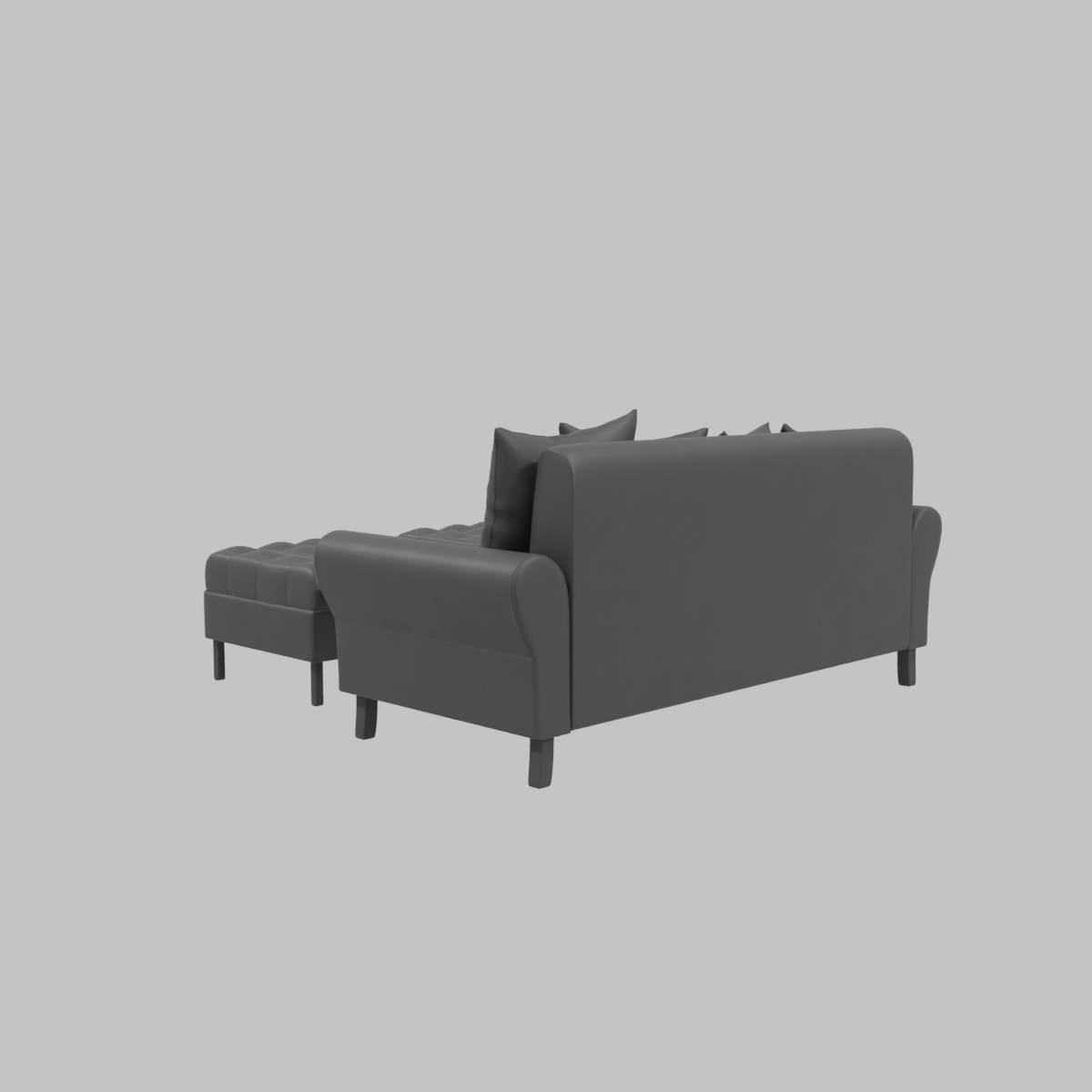 Sofa Lua 3C + 2 Poufs Pu_Negro_2