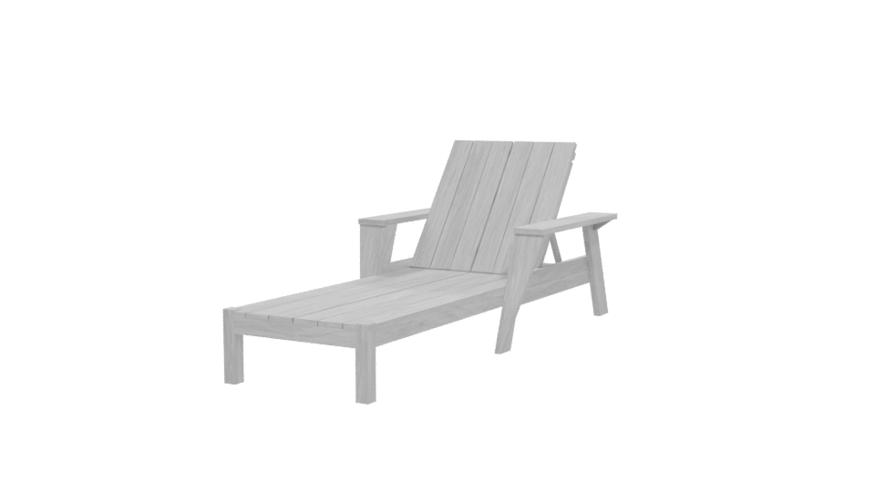 Stylish Outdoor Wooden Lounge Chair 3D Model - Professional 3D Model Render 12