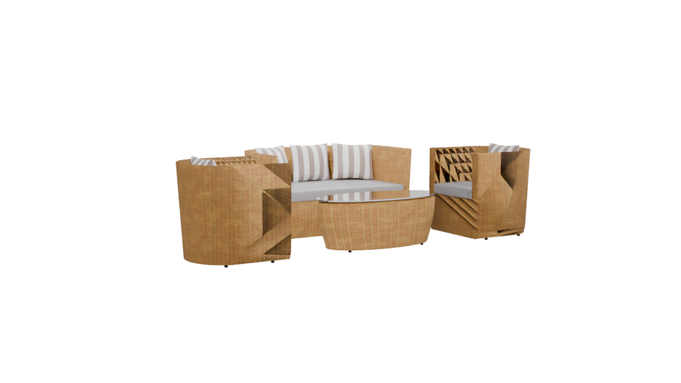 Stylish Outdoor Seating Arrangement - Professional 3D Model Render 13