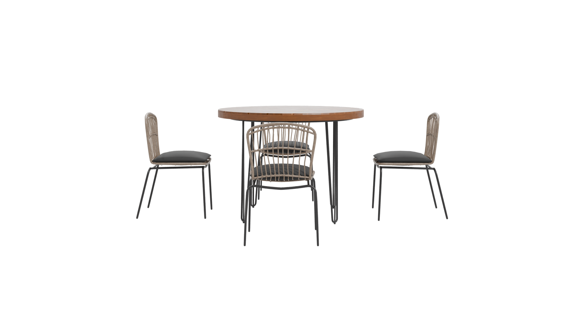 Stylish Round Dining Table Set - Professional 3D Model Render 11
