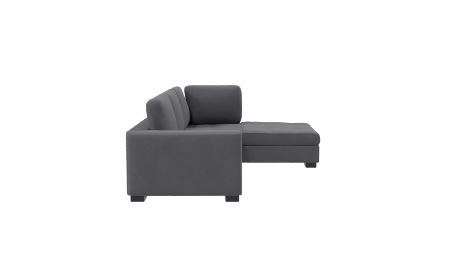Gray Fabric Sectional Sofa Model - Professional 3D Model Render 8