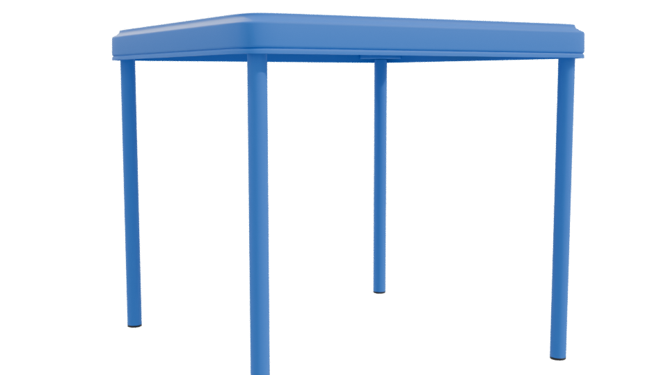 Blue Kids Plastic Table 3D - Professional 3D Model Render 10