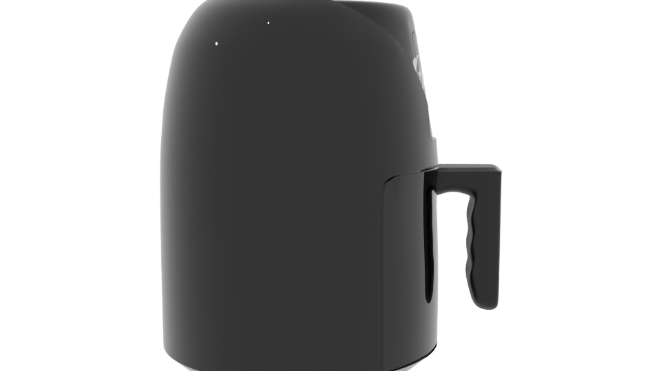 Sleek Black Air Fryer Model - Professional 3D Model Render 8
