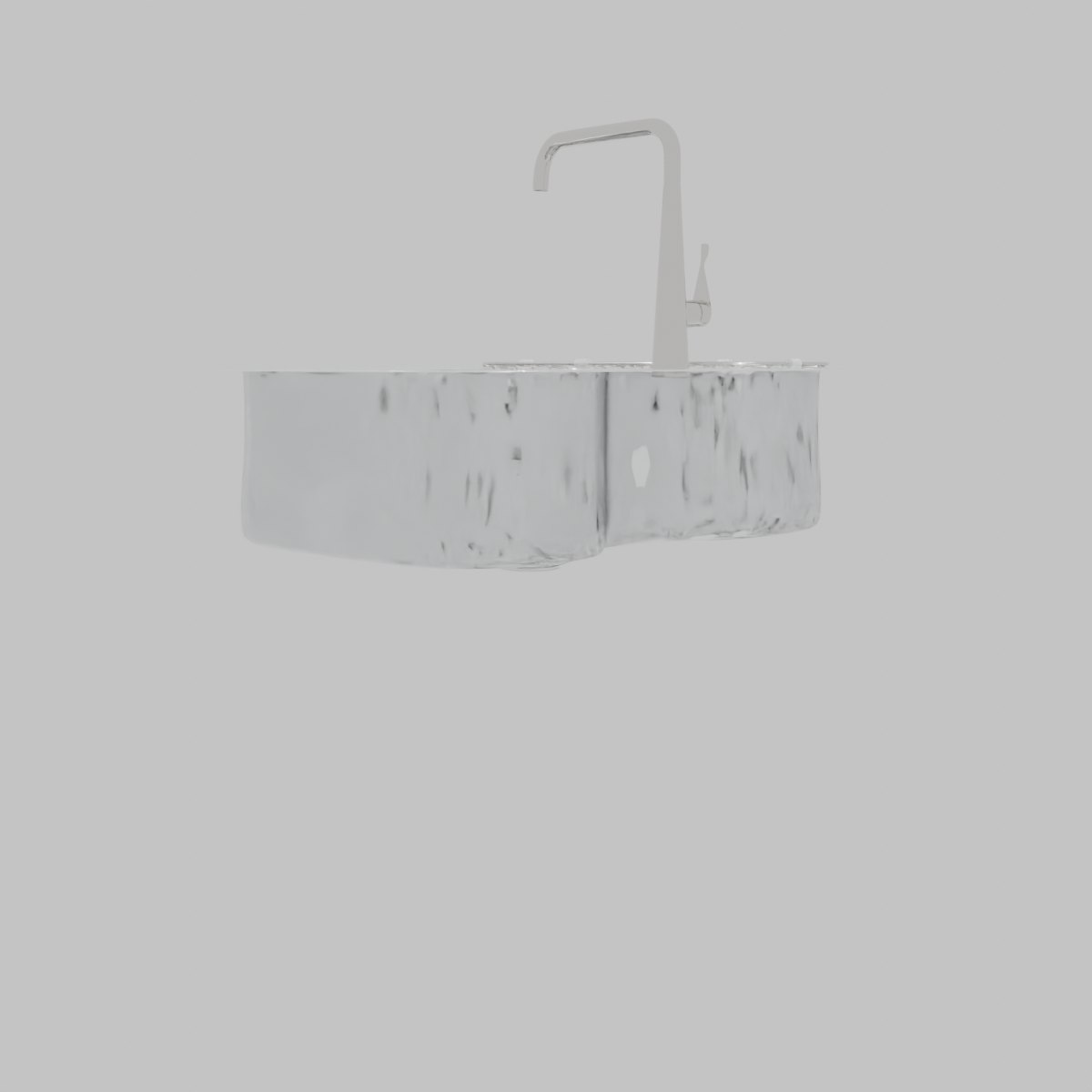 Stylish Kitchen Stainless Sink - Professional 3D Model Render 7