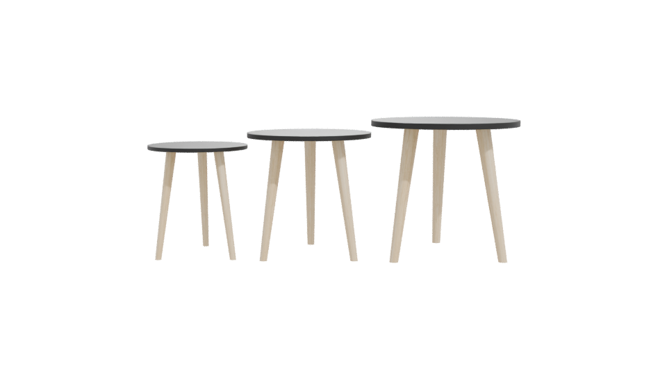 Stylish Minimalist Side Tables Set - Professional 3D Model Render 11