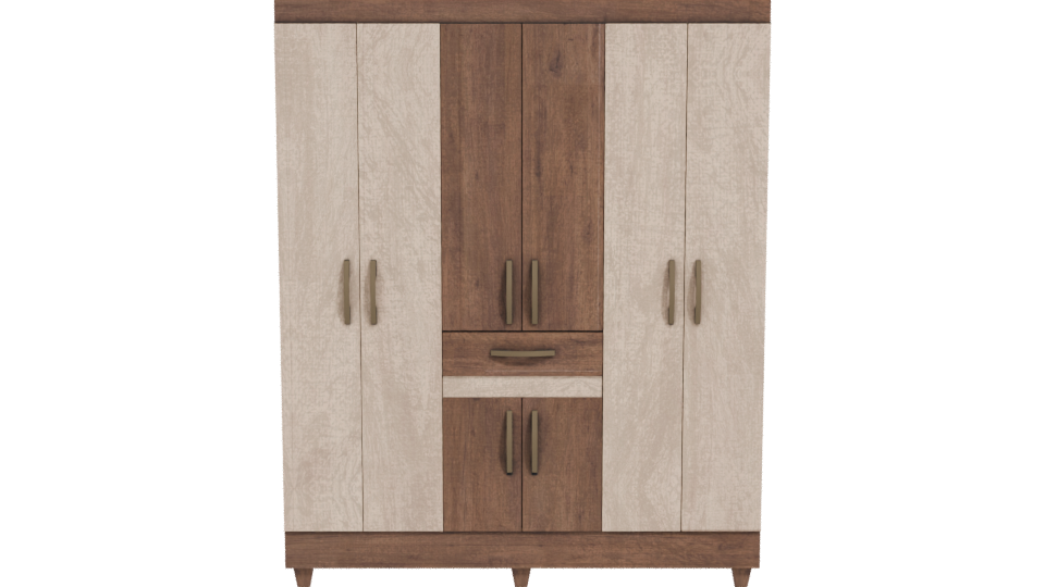 Stylish Wooden Storage Cabinet Model - Professional 3D Model Render 11