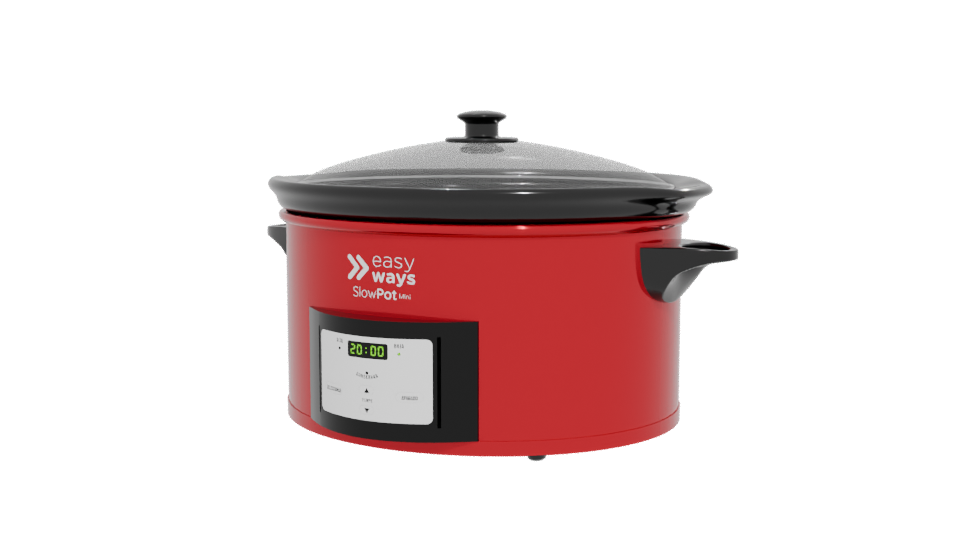 Sleek Red Electric Slow Cooker 3D Model - Professional 3D Model Render 12