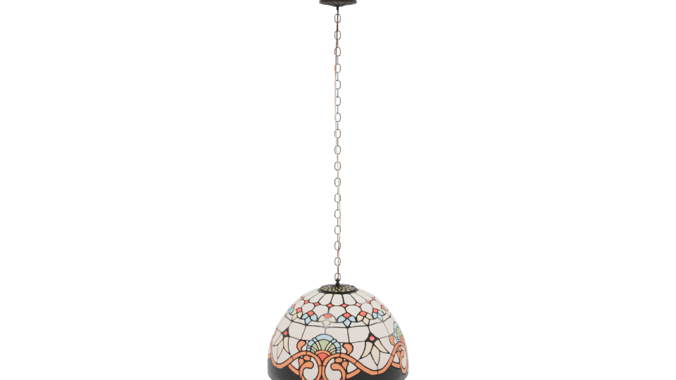 Vintage Tiffany Style Hanging Lamp - Professional 3D Model Render 2