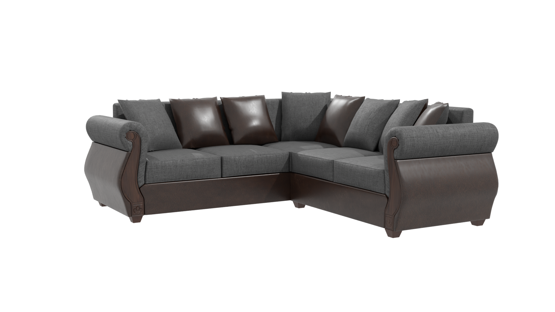 Elegant Modern Sectional Sofa 3D Model - Professional 3D Model Render 10