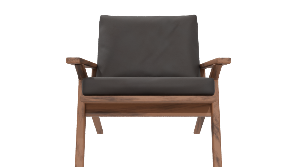 Stylish Wooden Lounge Chair 3D - Professional 3D Model Render 5