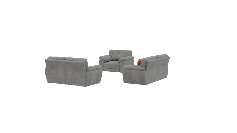 Contemporary Plush Sofa Set 3D Model - Professional 3D Model Render 3