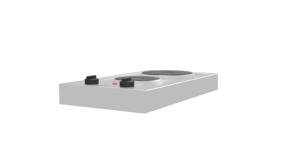 Compact Dual Burner Cooktop 3D - Professional 3D Model Render 12