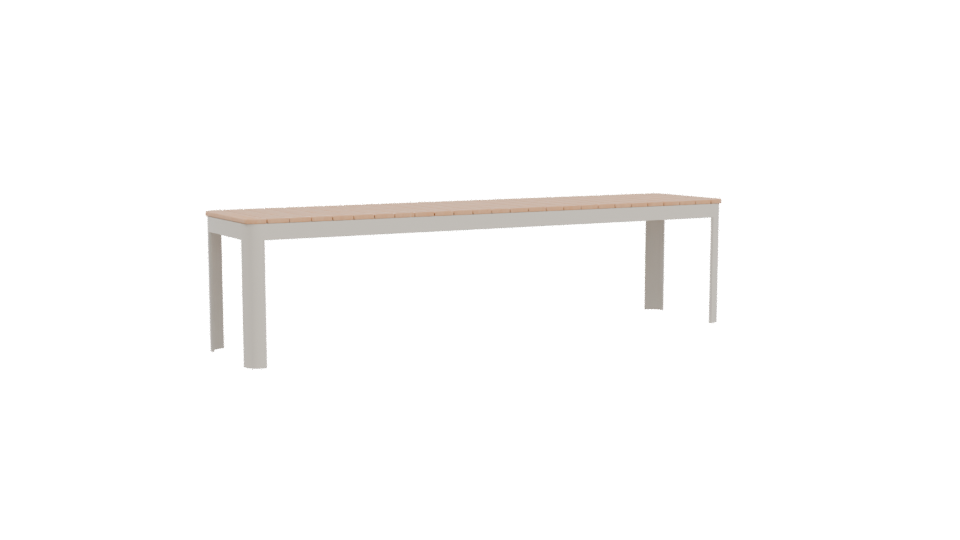 Stylish Wooden Outdoor Bench Model - Professional 3D Model Render 4