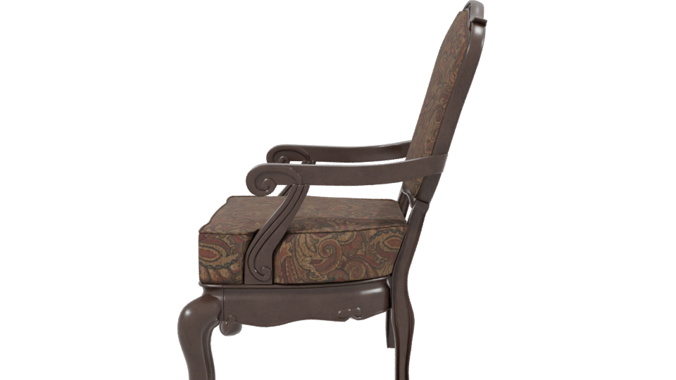 Vintage Upholstered Accent Chair 3D - Professional 3D Model Render 2