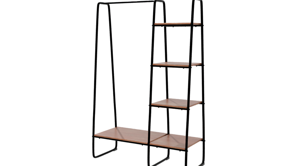 Modern Wooden Shelf Unit 3D - Professional 3D Model Render 6