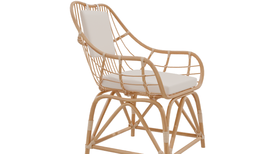 Stylish Rattan Lounge Chair 3D - Professional 3D Model Render 9