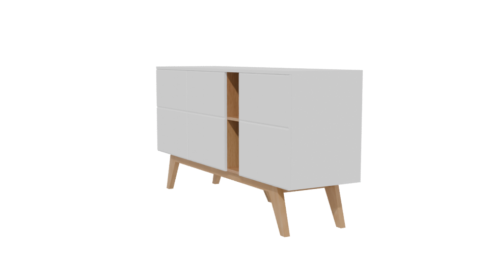 Contemporary White Wooden Cabinet 3D - Professional 3D Model Render 13