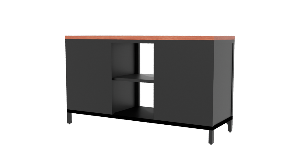 Industrial Style Storage Console 3D - Professional 3D Model Render 6