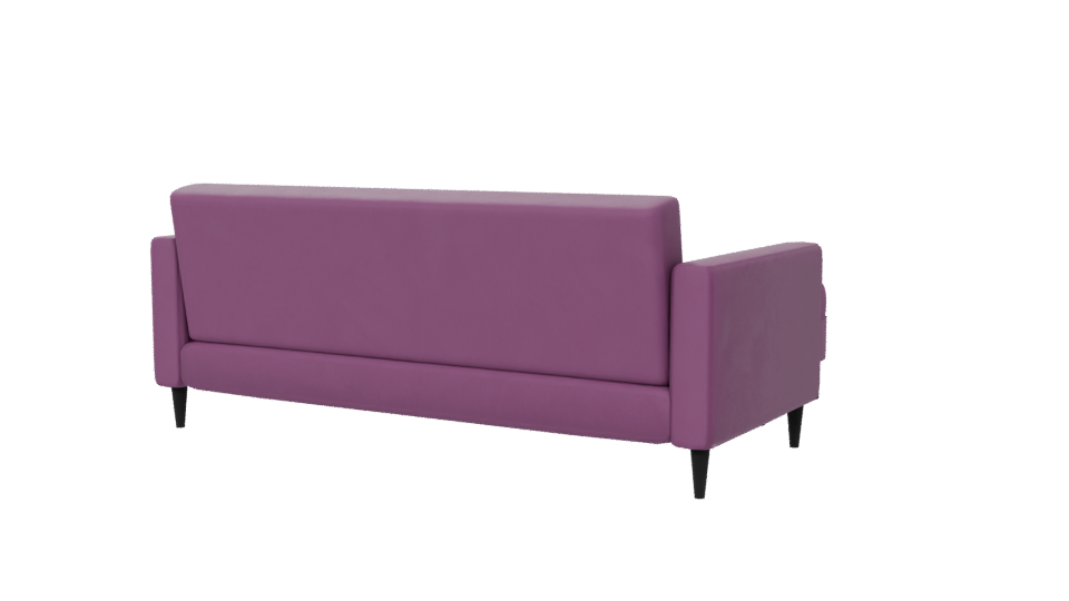 Retro Sofa with Poufs 3D Model - Professional 3D Model Render 6