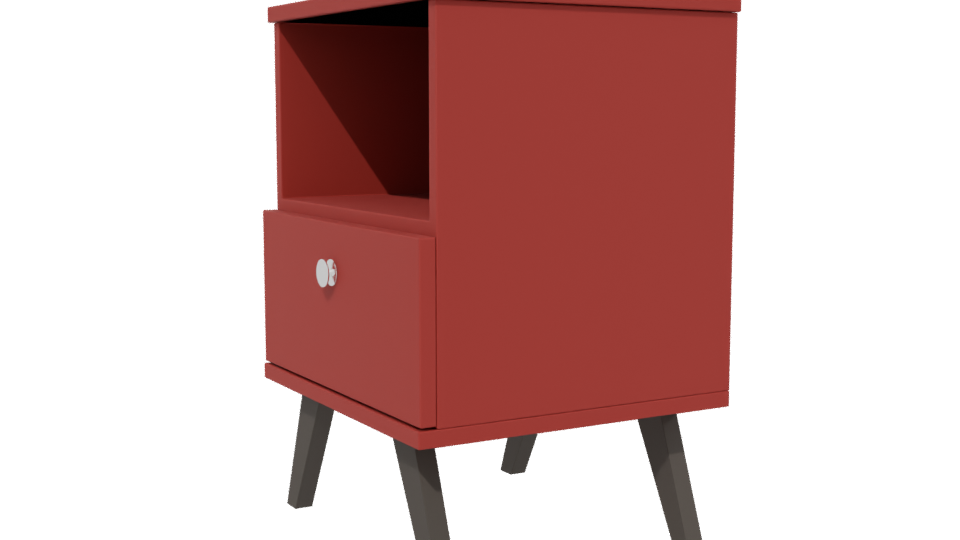 Stylish Red Nightstand 3D Model - Professional 3D Model Render 13