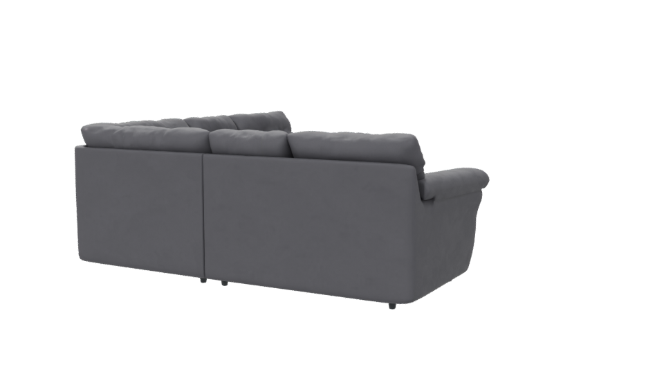 Contemporary L-Shaped Fabric Sofa 3D Model - Professional 3D Model Render 6