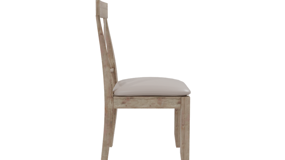 Rustic Wooden Dining Chair Model - Professional 3D Model Render 8