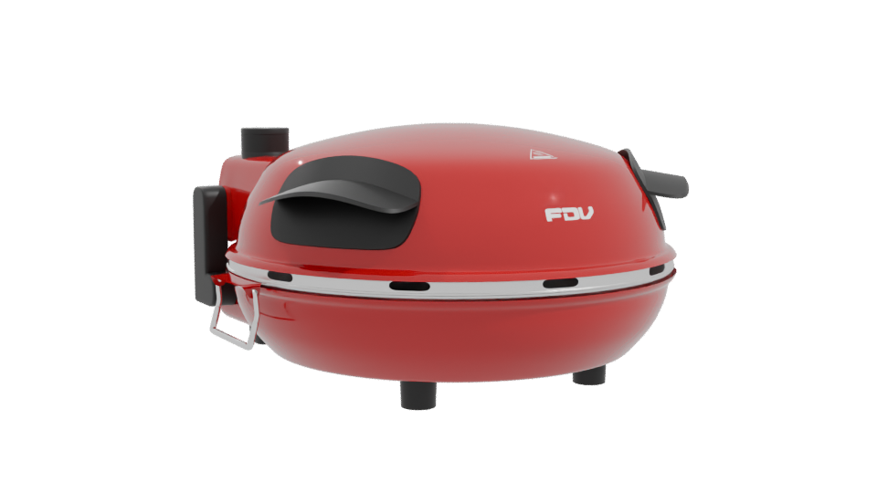 Stylish Red Outdoor Grill 3D - Professional 3D Model Render 10