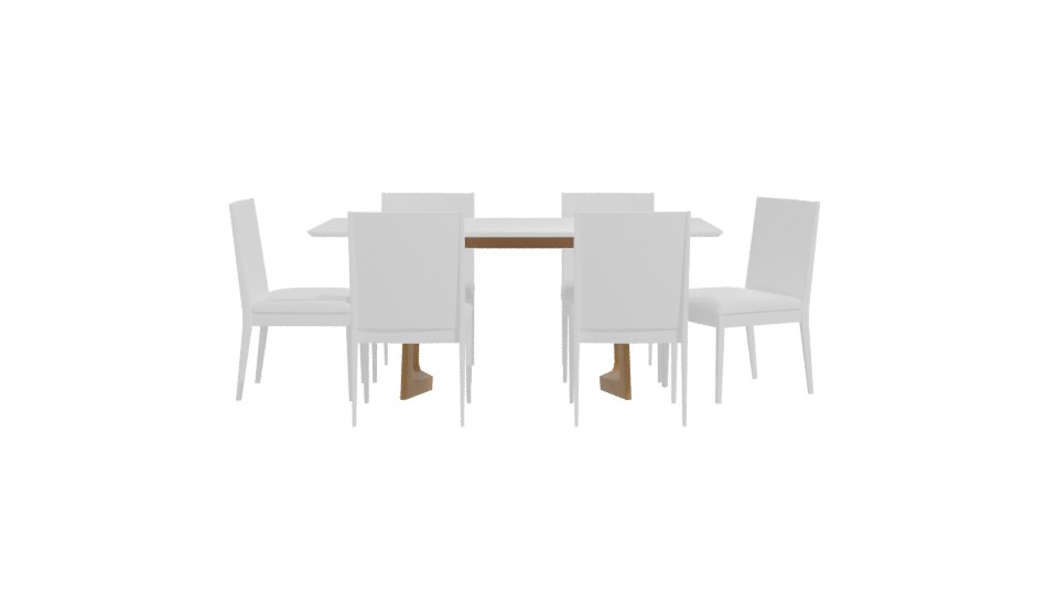 Stylish Modern Dining Table with Chairs 3D Model - Professional 3D Model Render 11