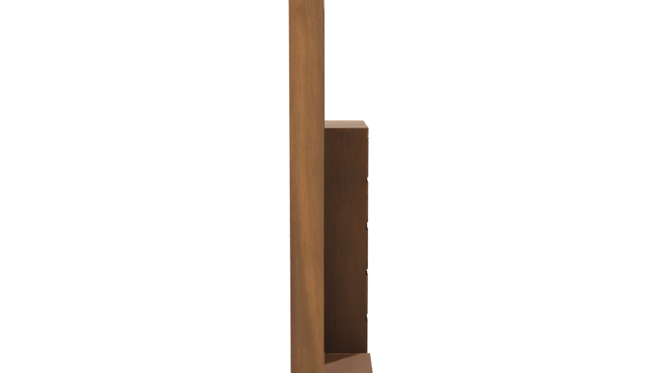 Elegant Wooden Mirror and Cabinet - Professional 3D Model Render 8