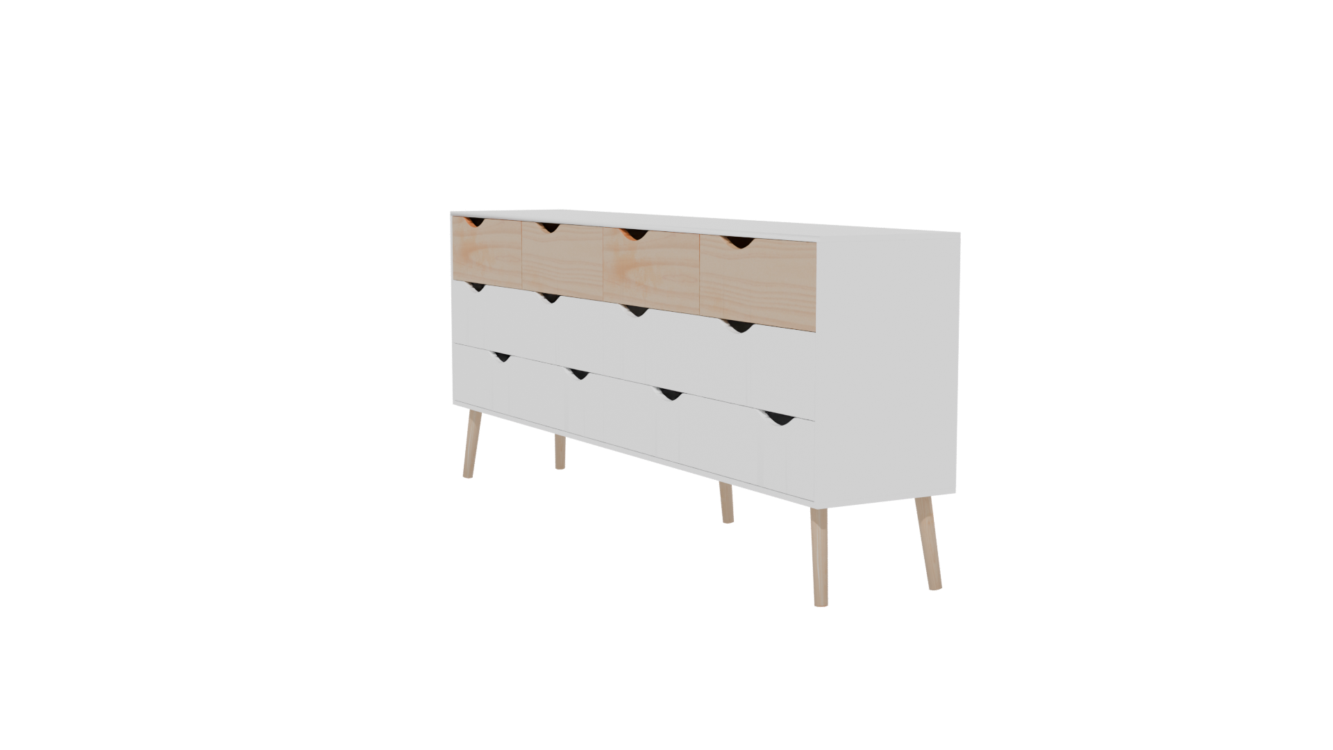 Stylish Modern Wooden Sideboard 3D - Professional 3D Model Render 13