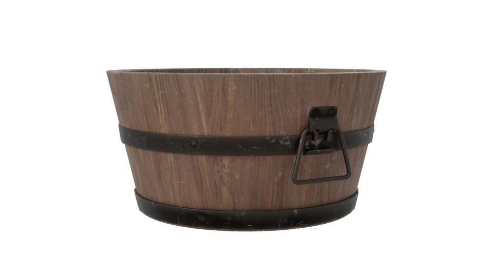 Rustic Wooden Bucket Model - Professional 3D Model Render 7