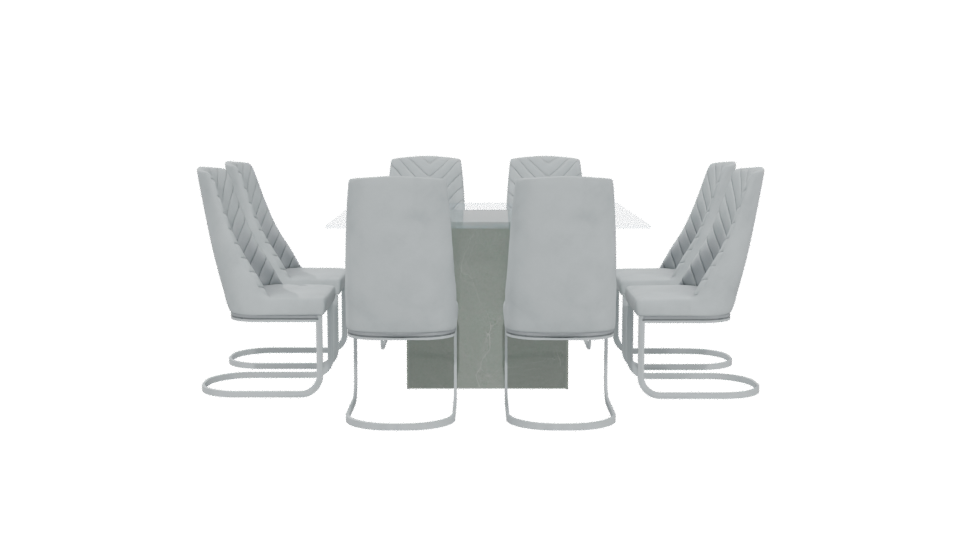 Elegant Glass Dining Table Set 3D - Professional 3D Model Render 5