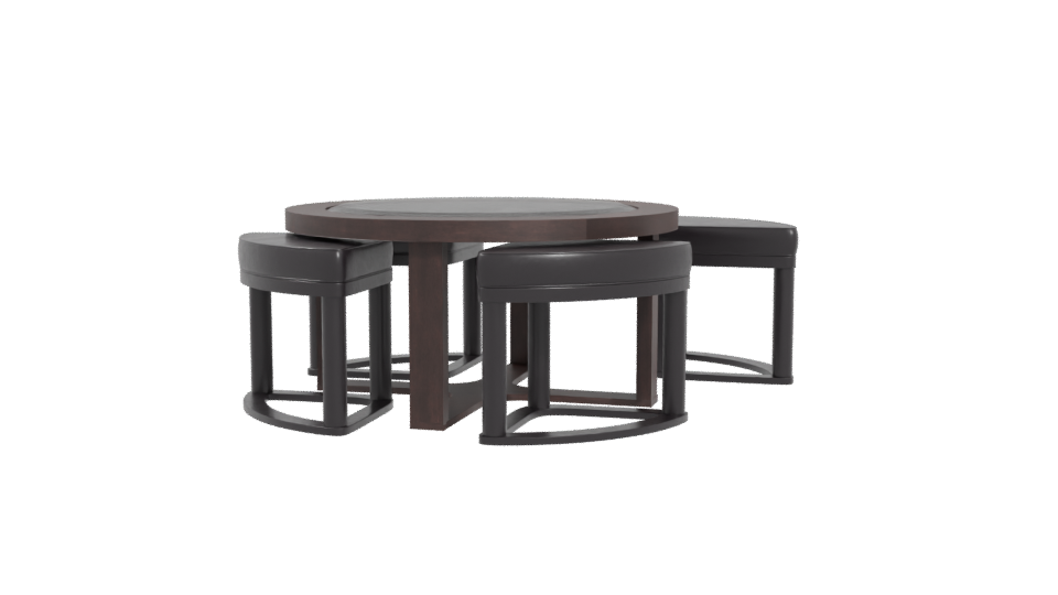 Stylish Round Dining Table Set - Professional 3D Model Render 4
