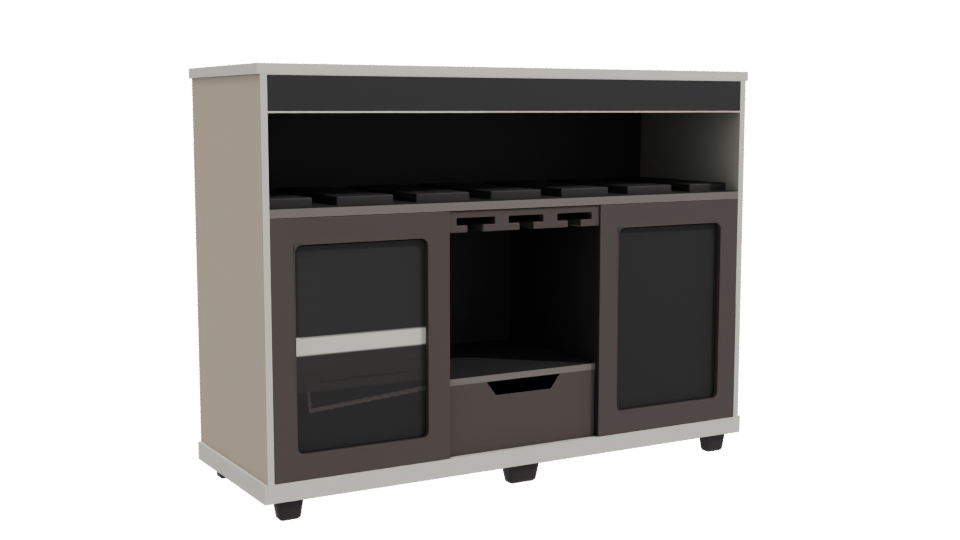 Modern Kitchen Storage Unit 3D - Professional 3D Model Render 10
