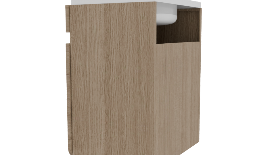 Stylish Wooden Office Bin Model - Professional 3D Model Render 3
