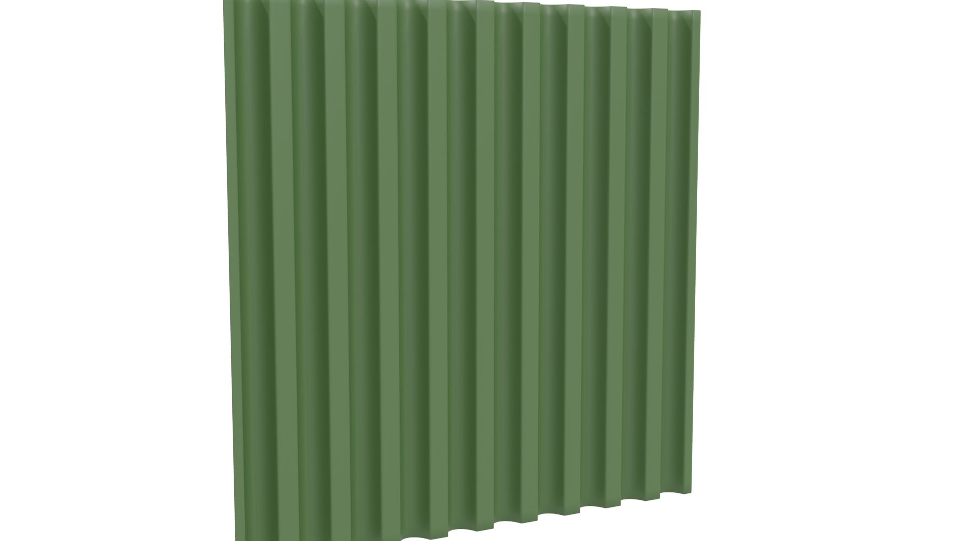 Stylized Green Corrugated Panel - Professional 3D Model Render 4