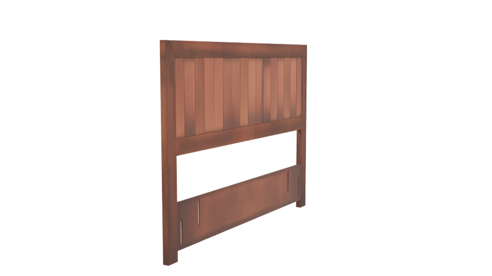 Stylized Wooden Bed Headboard Model - Professional 3D Model Render 3