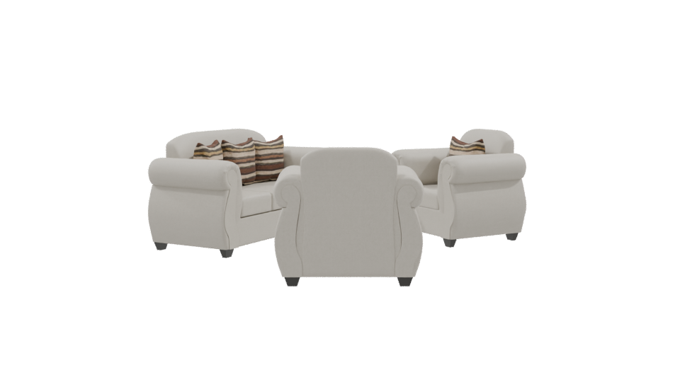 Elegant Upholstered Sofa Set 3D - Professional 3D Model Render 9