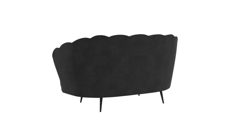 Stylish Black Velvet Sofa 3D - Professional 3D Model Render 4
