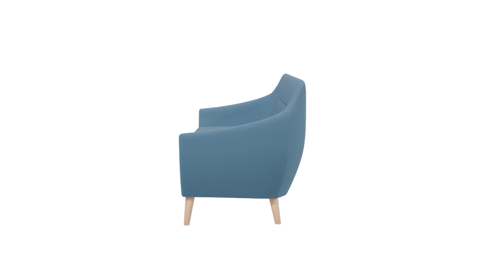 Stylish Mid-Century Modern Sofa 3D Model - Professional 3D Model Render 2