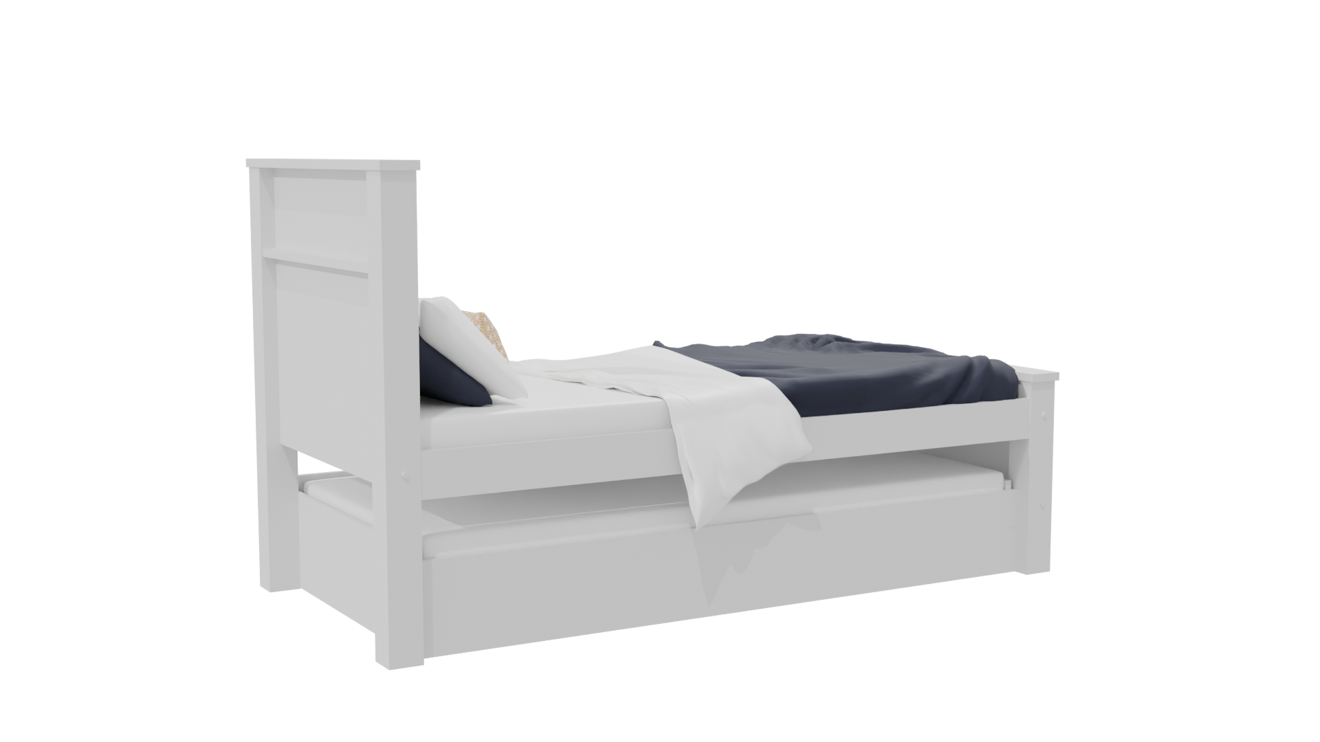 Stylish Minimalist Twin Bed Model - Professional 3D Model Render 19