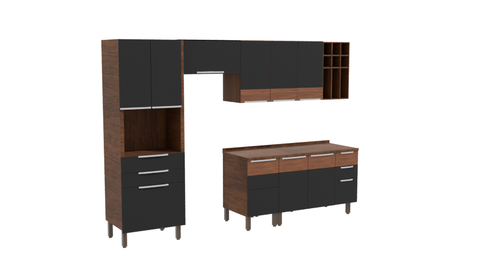 Modern Kitchen Cabinet Set 3D - Professional 3D Model Render 10